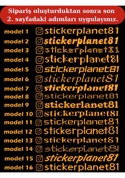 İnstagram Kullanıcı Adı Sticker Scooter, Akülü Araba, Motor Kişiye Özel Oto & Cam Sticker