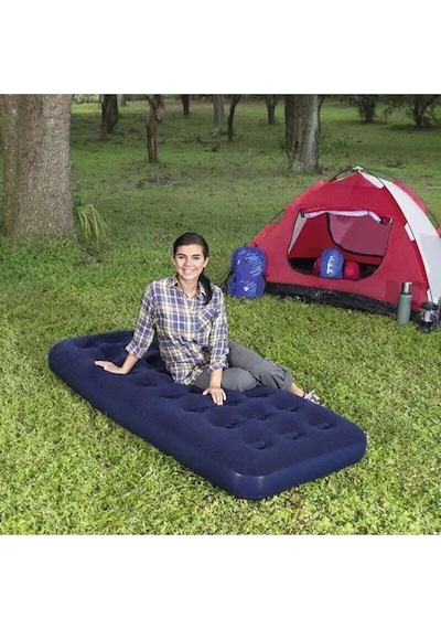 Bestway 67000 Tek Kişilik Şişme Yatak + Pompa 185x76x22 Cm Lacivert