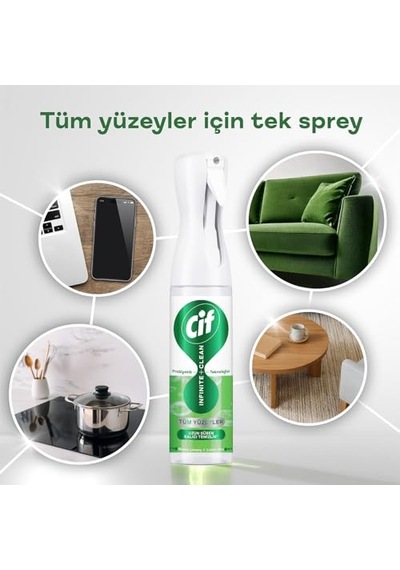 Infinite Clean Doğal Probiyotikli Sprey Tüm Yüzeyler İçin Misket Limonu & Limon Otu 280 Ml 10'lu Set