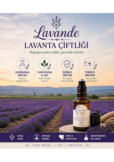 Lavande Lavanta Çiftliği Lavanta Yağı L.intermedia Rollon 50 ML