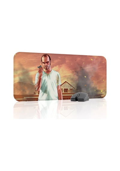 Gta 5 Kaymaz Dikişli Kauçuk Oyuncu Mousepad V3 - 70x30 Xl Gaming Mouse Pad Fare Altlığı