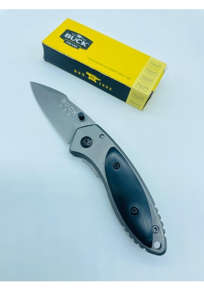 Buck Marka Ahşapkasa Kamp Çakı //x11-14cm Açık Gri