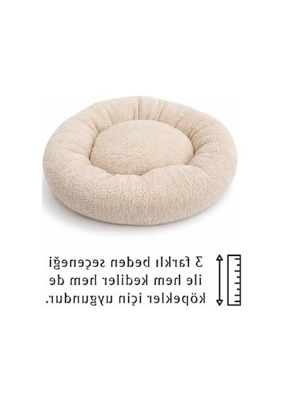 Ultra Yumuşak Kumaşlı Donut Şeklinde Kedi Yatağı, Kaydırmaz Taban