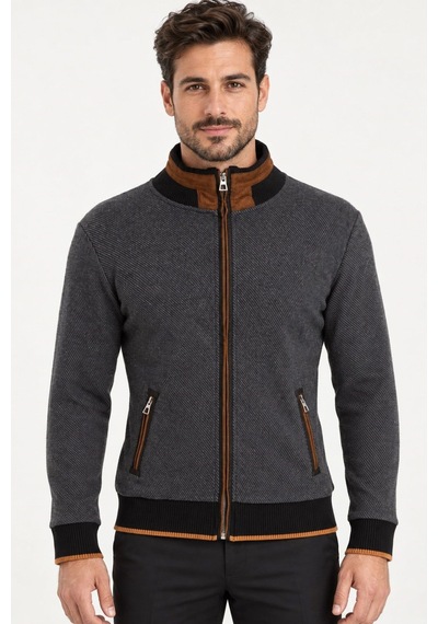 9021 Dewberry Erkek Sweatshırt-diagonal Antrasit-2