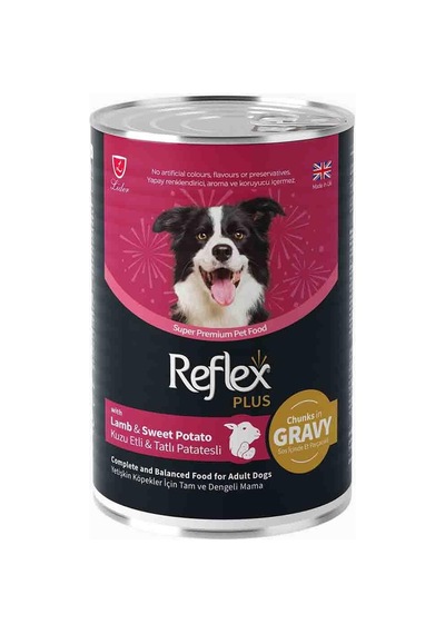 Reflex Plus Sos İçinde Et Parçacıklı Kuzu Etli Ve Tatlı Patatesli Yetişkin Köpek Maması 400gr