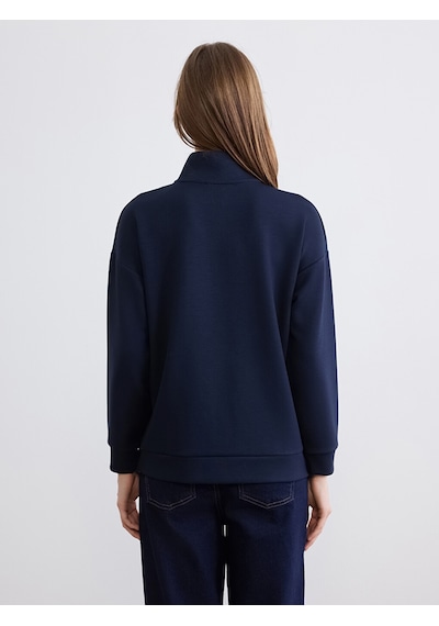 Lcw Comfort Lacivert Dik Yaka Soft Touch Kadın Sweatshirt