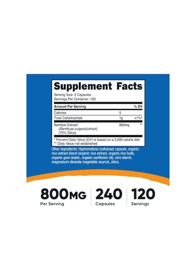 Nutricost Bamboo Extract, 800 Mg, 240 Capsules - Vegan, Glute...