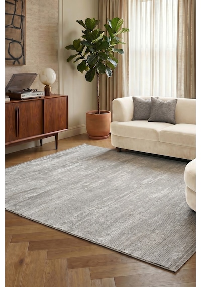 Denf Home Pamuk Taban Yumuşak Doku Özel Kesim Modern Salon Koridor Oturma Mutfak Halısı Kilim Yolluk Gri