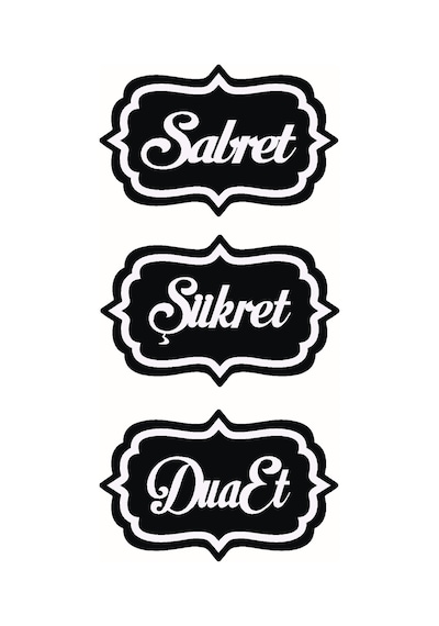 Sabret Şükret Dua Et Kaliteli Kaliteli Sticker 30 X 63 Cm