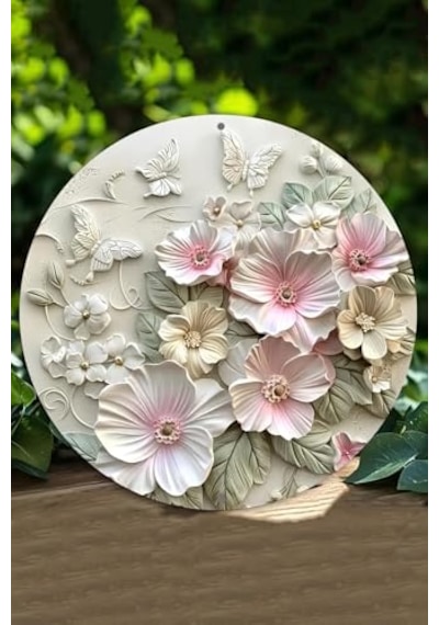 3d Çiçek Kelebek Desenli Mdf Duvar Süsü, Dt158 Diğer