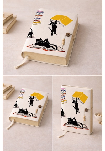 Kitap Kılıfı Kitap Aşığı Kediler