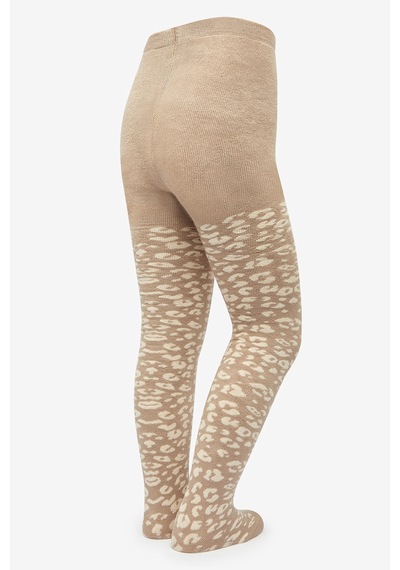Penti Kız Çocuk Pretty Leopard Towel Acı Kahverengi Külotlu Çorap