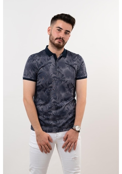 Polo Yaka Slimfit Desenli Erkek T-Shirt