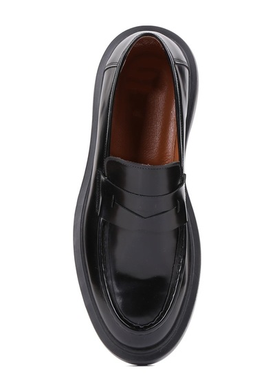 Shoetyle - Siyah Açma Deri Bağcıksız Erkek Klasik Ayakkabı 250-2375-859-siyah