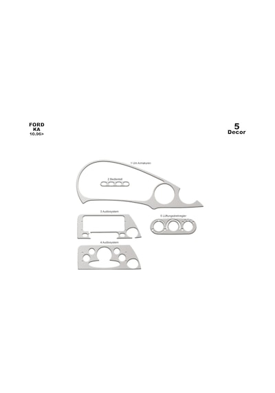 Ford Ka Torpido Kaplama 1996-2002 5 Parça Alüminyum