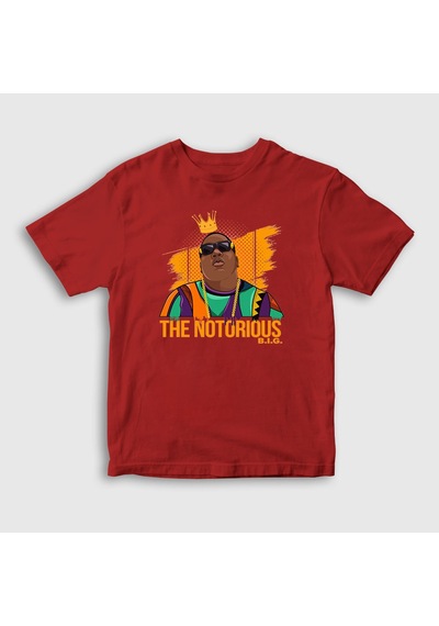 Presmono Unisex Çocuk King The Notorious Bıg T-shirt Kırmızı