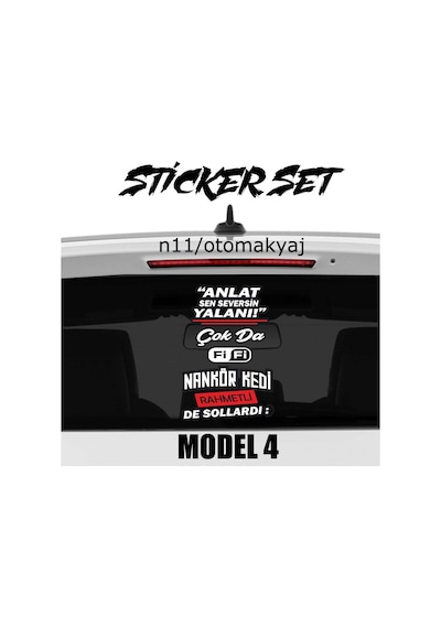 Cam Yazıları Sticker - Arka Cam Yazıları Etiket Sticker Çeşitli