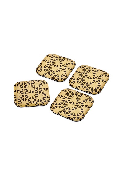 The Mia Bardak Altlığı Leaf Gold - 4 Lü Set