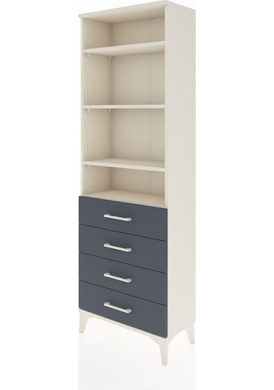 Arges Dolap 4 Raflı 4 Çekmeceli 60x30x182 Aytaşı-antrasit Aytaşı