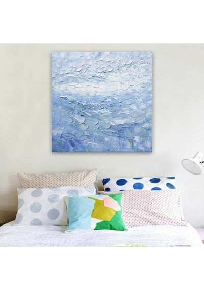 Kabartma Soyut El Yapımı Yağlı Boya Tablo 96x94cm