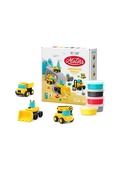 Hey Clay Yaratıcı Kil Seti - Construction Vehicles Çok  Renkli