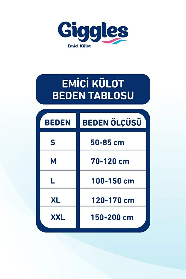 Giggles Yetişkin Emici Külot Bez Small Bel Ölçüsü 50-90cm Islaklık Göstergeli 30'lu 3 Paket 90 Adet S