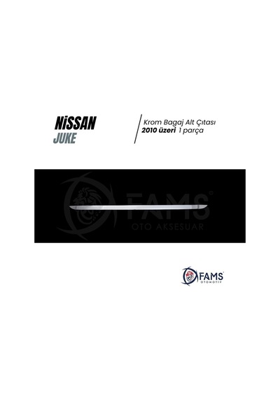 Nissan Juke Krom Bagaj Alt Çıtası 2010 Üzeri P.Çelik