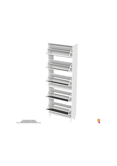 Modilayn Varbi Umay' 2 Li Kapı Önü 72x205x26 Cm Lik 5 Düşer Kapak 10 Göz Bölme Ayakkabılık Beyaz-antrasit Modilayn Varbi Umay' 2 Li Kapı Önü 72x205x26 Cm Lik 5 Düşer Kapak 10 Göz Bölme Ayakkabılık Beyaz-antrasit