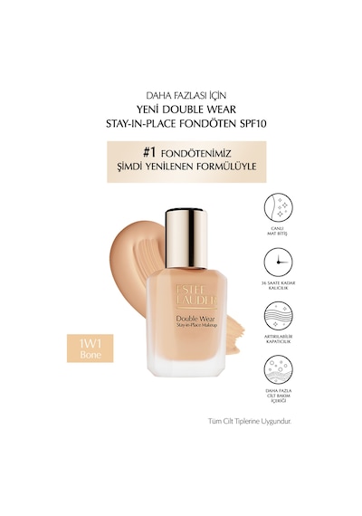 Double Wear Stay-in-place Fondöten Spf10 Canlı Mat Bitiş 1w1 Bone 30ml 1W1 Bone