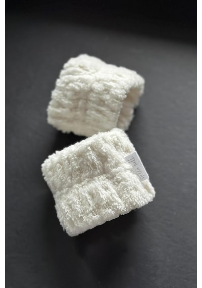 Welsoft Mikrofiber Bileklik Seti, Beyaz, 2'li Paket, Kadın Ve Erkek İçin, Makyaj Temizleme, Yüz