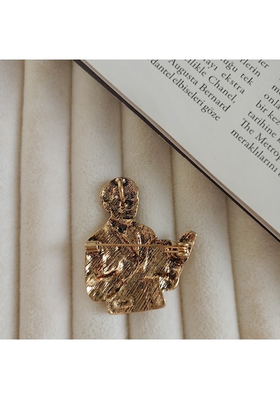 Lente Aksesuar Gold Renk Öğretmen Broş-kitap Ve Kalemli Öğretmen Yaka İğnesi Gold