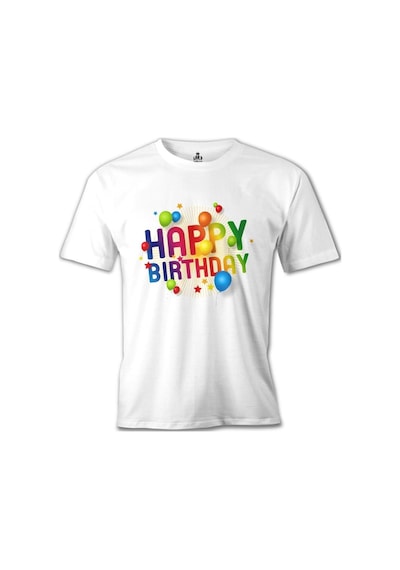 Happy Birthday Beyaz Erkek Tshirt