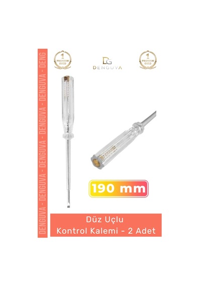 Kontrolkalemi Profesyonel Sağlam Dayanıklı Sanayi Tipi Kaliteli Çelik Düz Uçlu Kontrol Kalemi 190 M