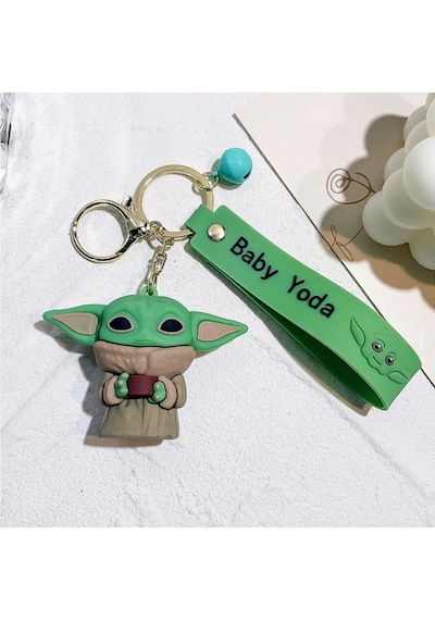 Star Wars Mandalorian The Child Grogu Baby Yoda Figür Anahtarlık Ve Kartlık 2 Si Bir Arada - Model 5