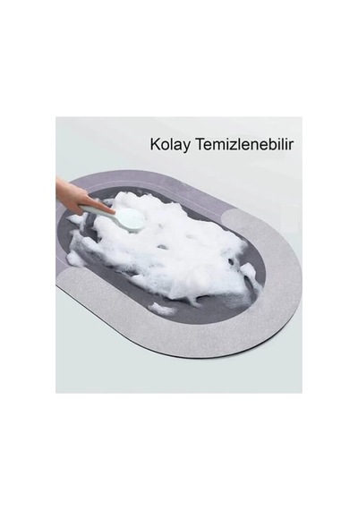 Buççin Online Mağaza Süper Su Emici Kaymaz Taban Oval Banyo Paspası Diatomik Banyo Lavabo Su Emici Paspas 60 X 39 Cm Kauç Çok Renkli