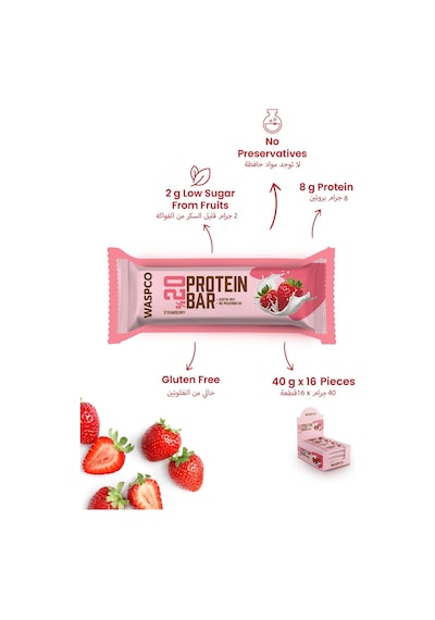 Waspco Protein Bar Çilekli 40 G X 16 Adet