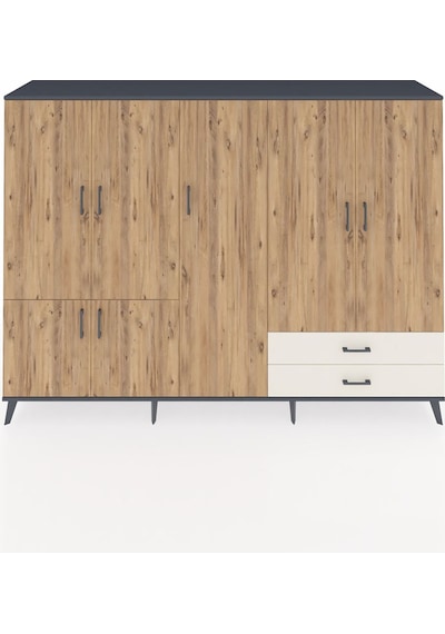 Hyperion Dolap 12 Raflı 2 Çekmeceli 7 Kapaklı 220x44x163 Antrasit Antrasit-çam/aytaşı Hyperion Dolap 12 Raflı 2 Çekmeceli 7 Kapaklı 220x44x163 Antrasit Antrasit-çam/aytaşı