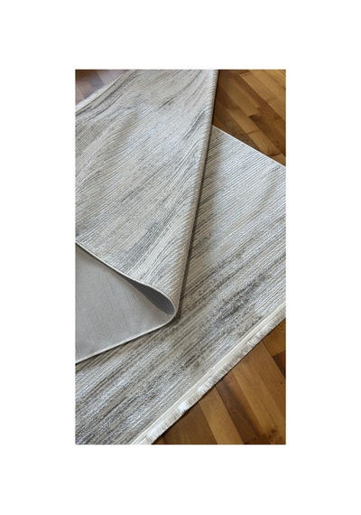 Canoo Halı Home Sık Dokuma İpek Dokuma Krem Gri Parlak Salon Koridor Oturma Odası Özel Kesme Halı Yolluk Stnipek-bambu Krem-gri