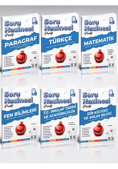 Nartest Yayınları 8.sınıf Soru Hazinesi Paragraf-türkçe-matematik-fen Bilimleri-inkılap Tarihi-din Kültürü Seti 6 Kitap