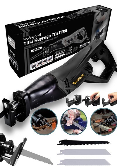 Assur ASR614 900W Tilki Kuyruğu Testere Siyah