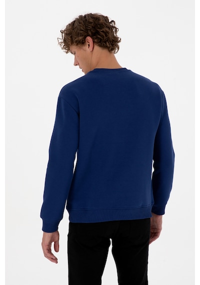 U.S. Polo Assn.  Erkek Comfort Fit Bisiklet Yaka Şardonlu İndigo Basic Sweatshirt 50313757-VR028