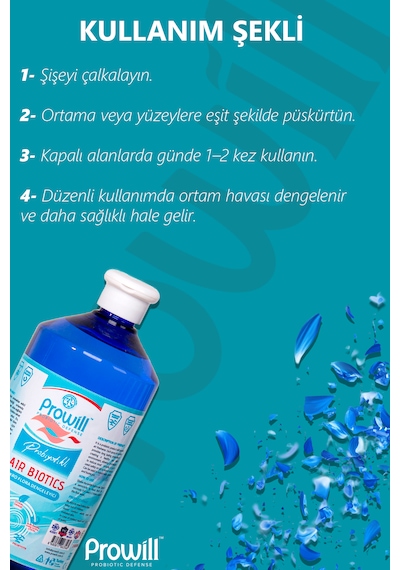 Probiyotikli Air Biotics Koku Giderici Sprey Hava Temizleyici Doğal Temiz Ekolojik Ortamlar 1 Lt.