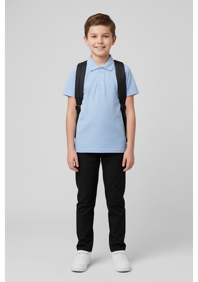 Modanino Erkek Çocuk Pamuk Ve Okul Tarz T-shirt 4-16 Yaş 12790mrt Bebek Mavisi