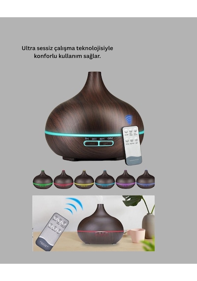 Hubrendy Tekno 550ml Ultrasonik Hava Nemlendirici Ve Aromaterapi Difüzörü