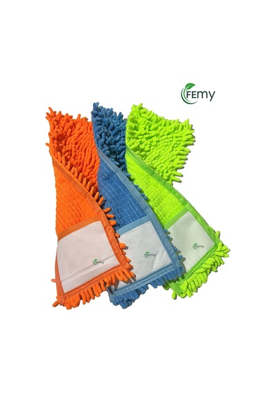 3 Adet Makarna Mop Mikrofiber Yedek Paspas Temizlik Bezleri Standart Tüm Modellere Uygun 40 Cm 0