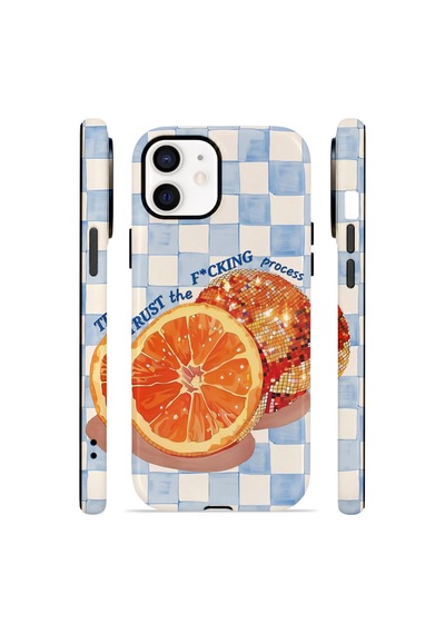 Apple iPhone Uyumlu 11 Vorian Çift Katmanlı Magsafe Kılıf Orange Press Collage