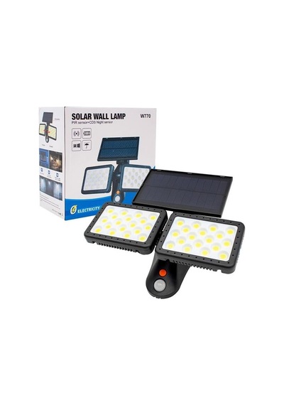 Sensörlü 36 Cob Ledli Solar Aydınlatmalı Duvar Lambası W770b Belirtilmemis