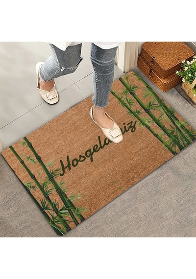 Valerine Life Yeşil İyi Şans Bambuları Hoş Geldiniz Kapı Önü Paspası 45x70cm