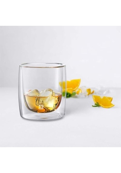Çift Camlı 2'li Viski Bardağı, 266 Ml, Cam, Şeffaf Cam 1