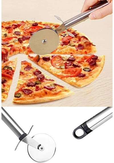 Metal Saplı Pizza Ruleti: Paslanmaz Çelik Pizza Kesme Bıçağı, Profesyonel Kesim İçin Dayanıklı Tasarım